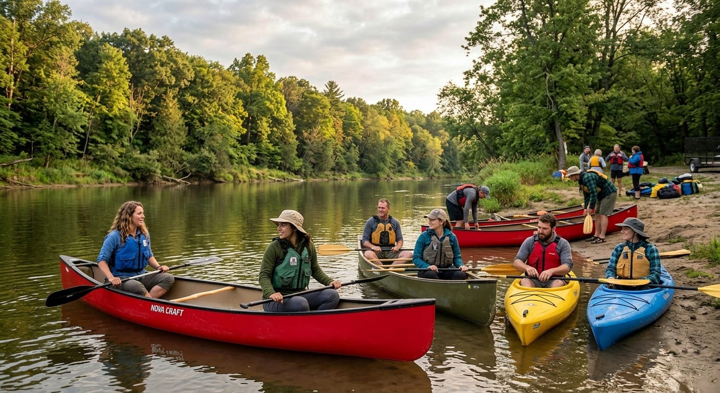 Team getting ready to paddle the grand river