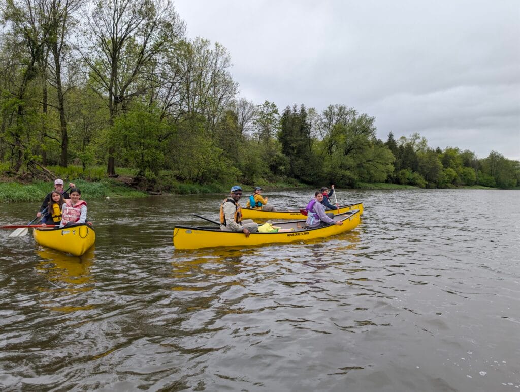 Experienced canoe trippers on a training run