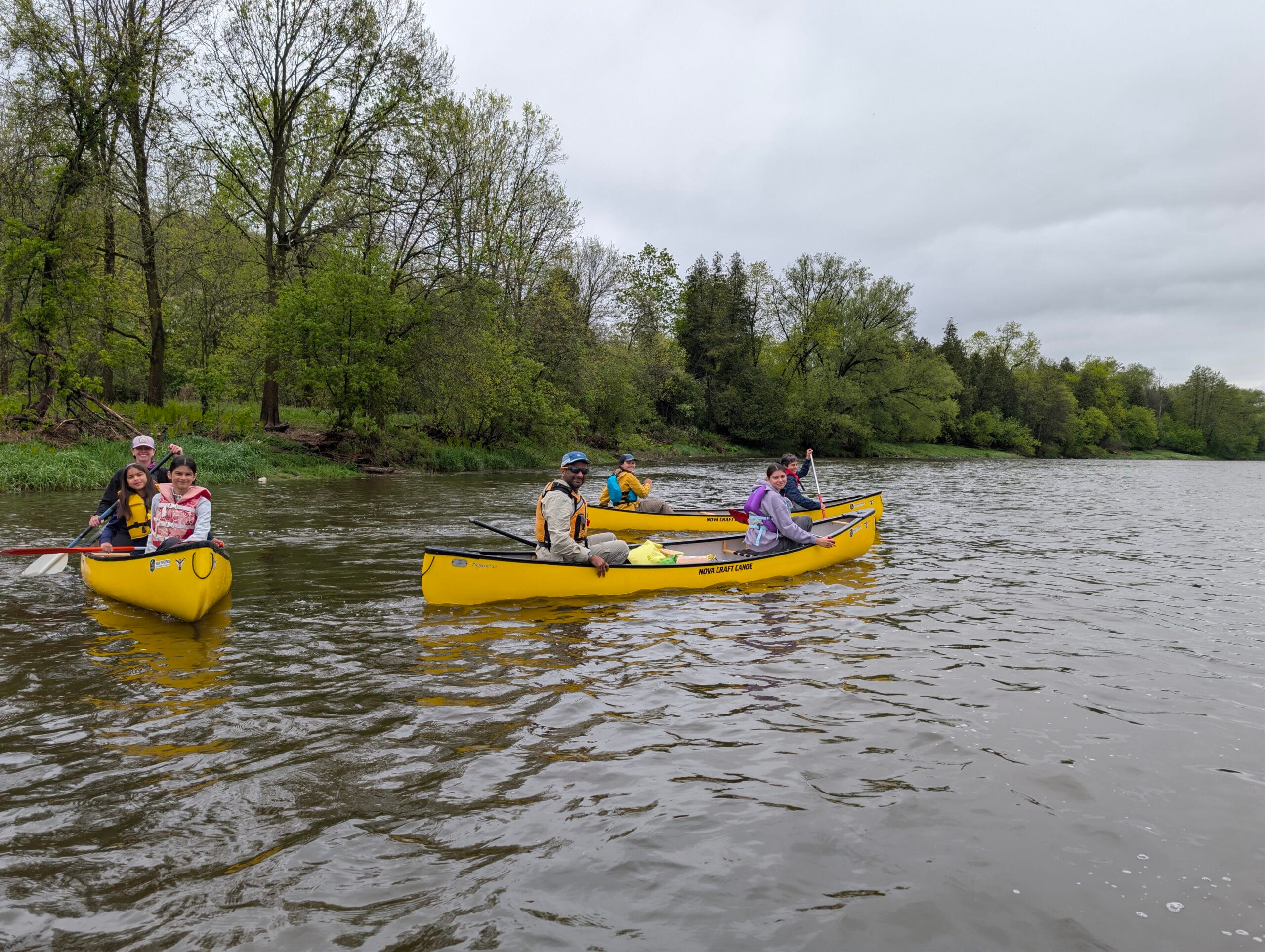 Experienced canoe trippers on a training run