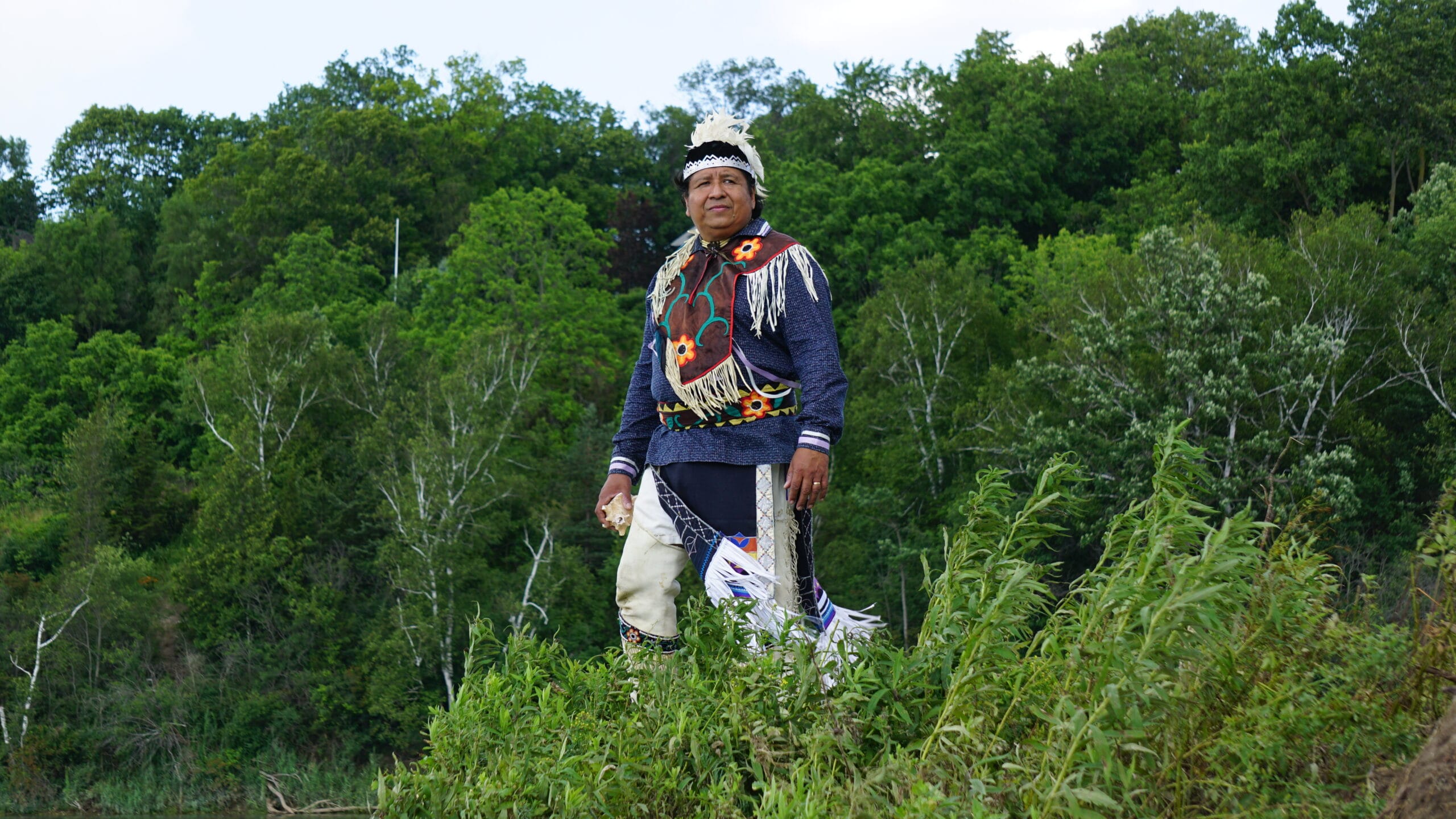 Six Nations Resident in ceramonial regalia