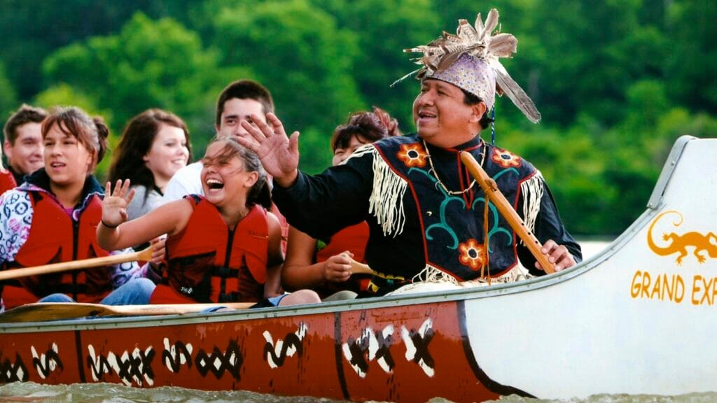 Voyageur Canoes on the Grand River at Six Nations
