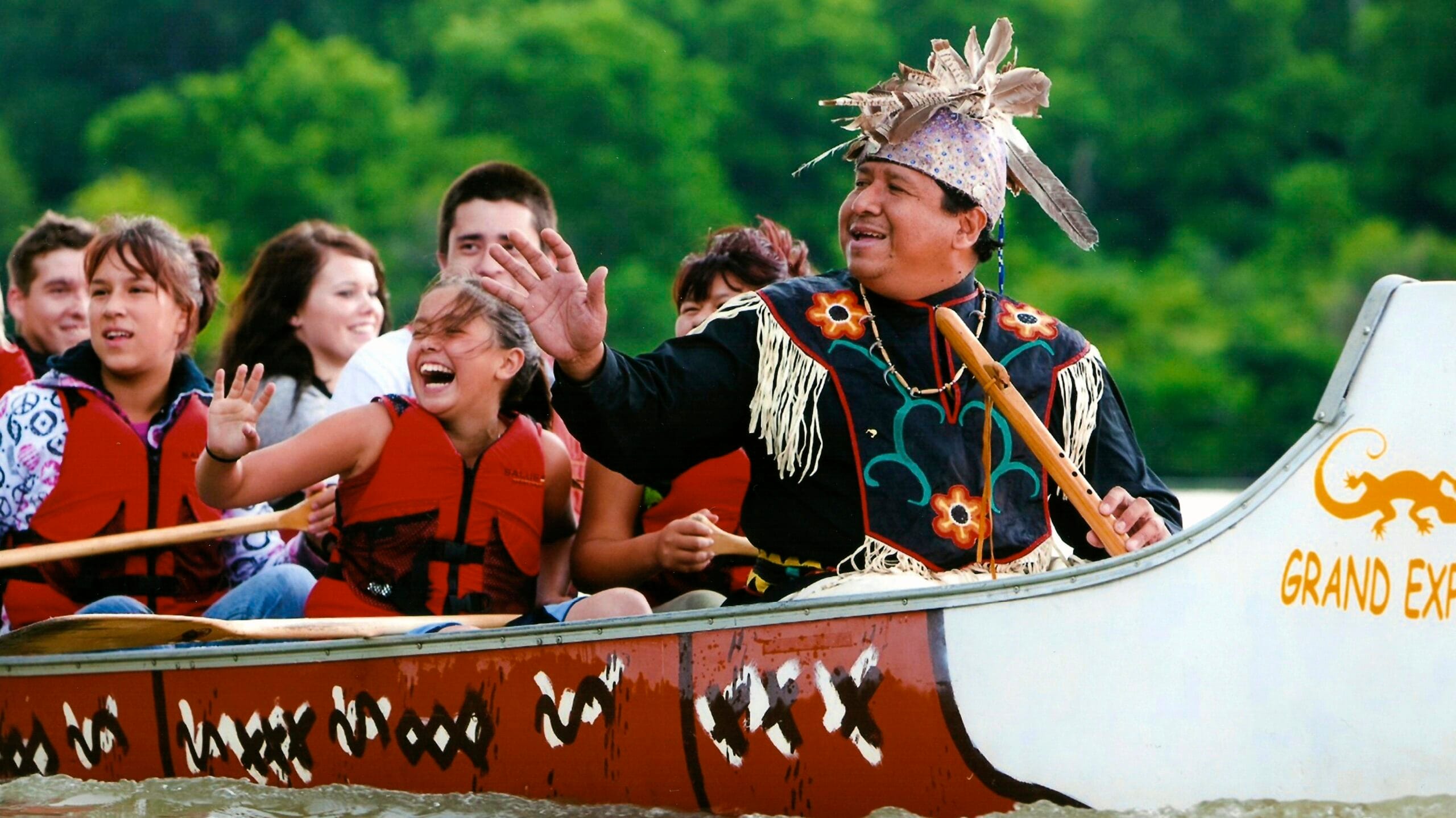 Voyageur Canoes on the Grand River at Six Nations
