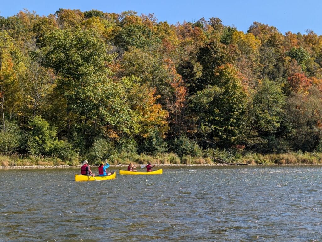 Fall october paddle on the Grand River
