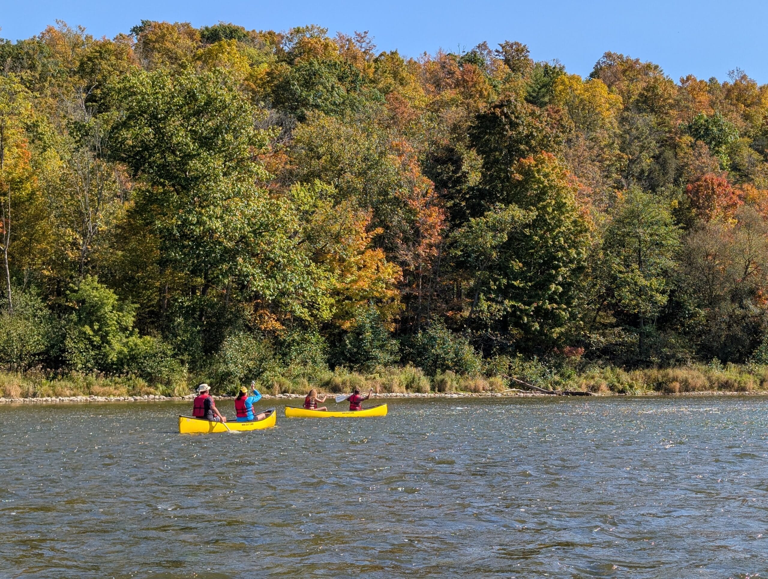 Fall october paddle on the Grand River