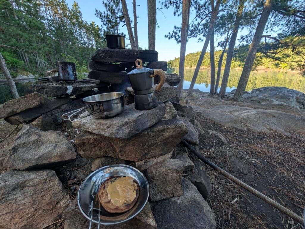 Breakfast on smokey lake